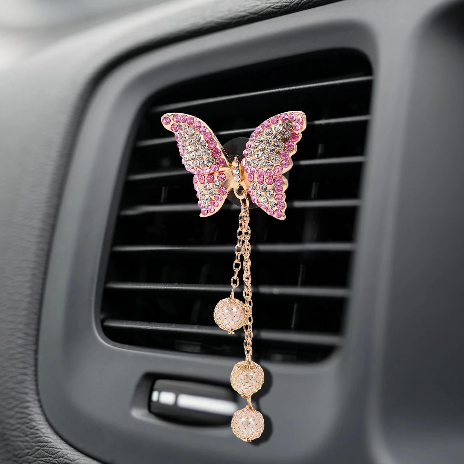 

2pcs Car Air Vent Clips Aromatherapy Perfume Holder Butterfly Pink Purple Accessories Interior Decor Car Vent Decoration