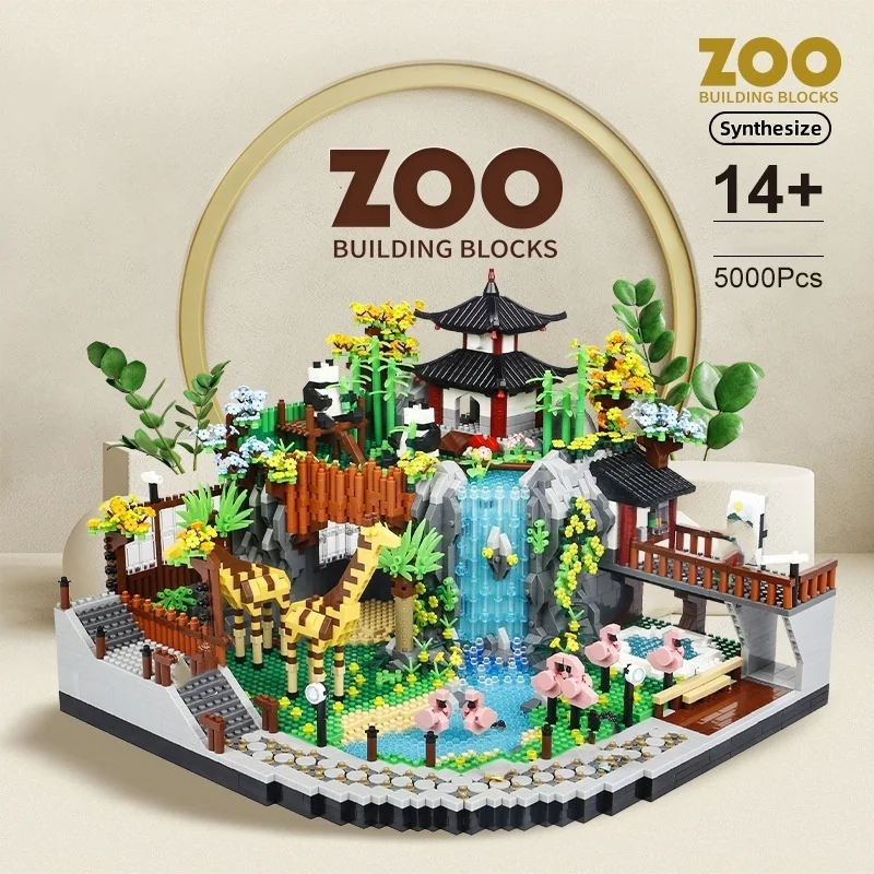 

5000PCS ANIMAL PARK BLOCKS TOY SET LARGE ZOO, CHILDREN'S BIRTHDAY DECORATION MICRO BLOCK TOYS