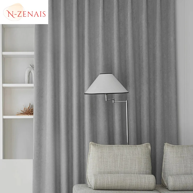 

Custom Size！！Modern Wheat Ear Velvet Full Shade Super Soft Chenille Classic Curtains for Living Dining Room Bedroom Decor Window