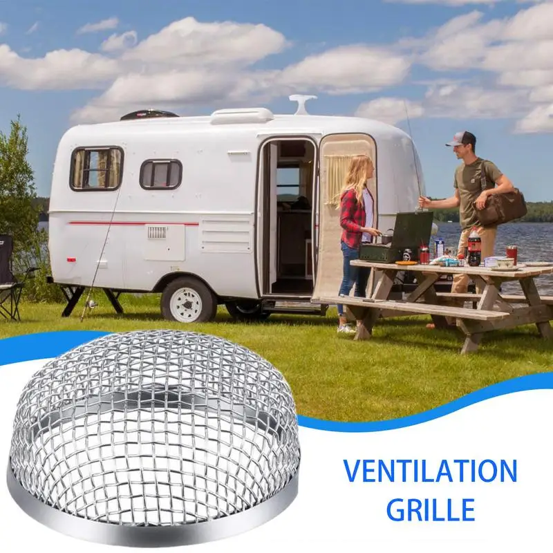 RV فرن تنفيس الشاشة 2 قطع الفولاذ المقاوم للصدأ RV سخان تنفيس غطاء السيارات الستائر لغرفة المعيشة مقطورة وقوف السيارات السفر