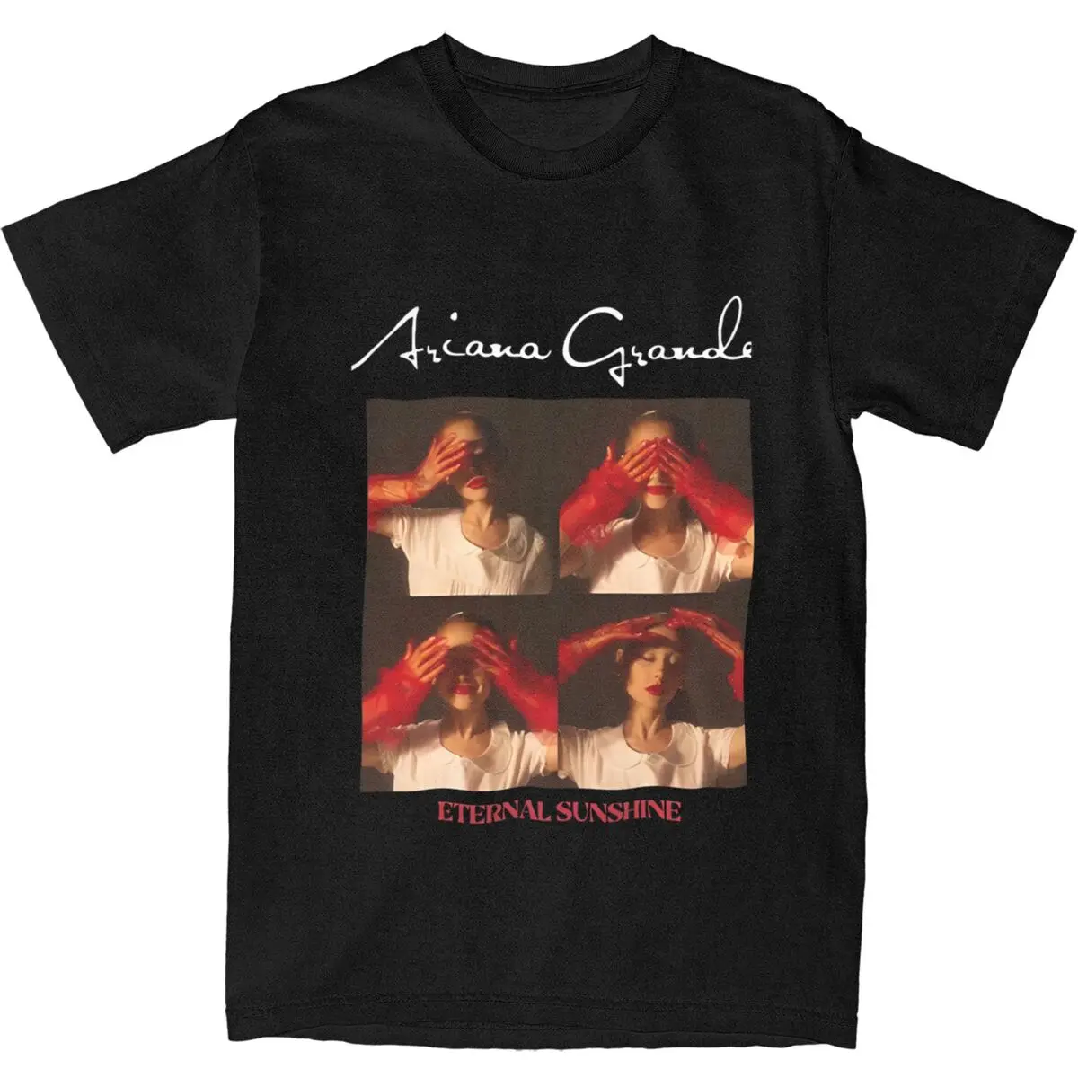 Novo álbum Ariana Tour Print camiseta masculina, puro algodão, pescoço em O, camiseta novidade, tops grandes, grande impressão musical, 2022