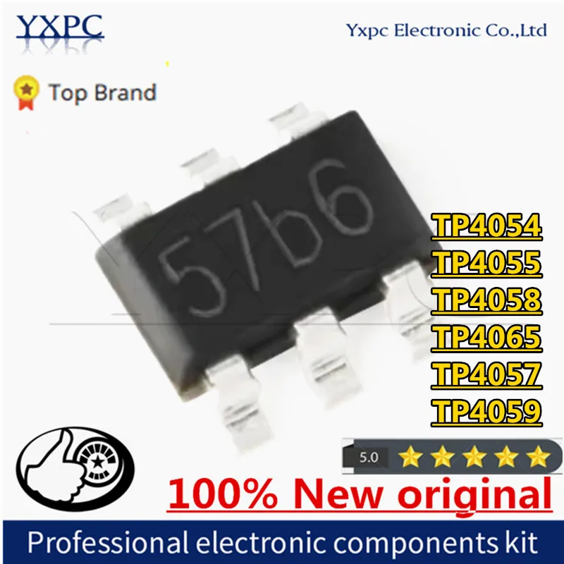 10pcs New TP4054 54b TP4055 55b TP4058 58b TP4065 65b SOT23-5 TP4057 57b TP4059 59b SOT23-6 Charger chip