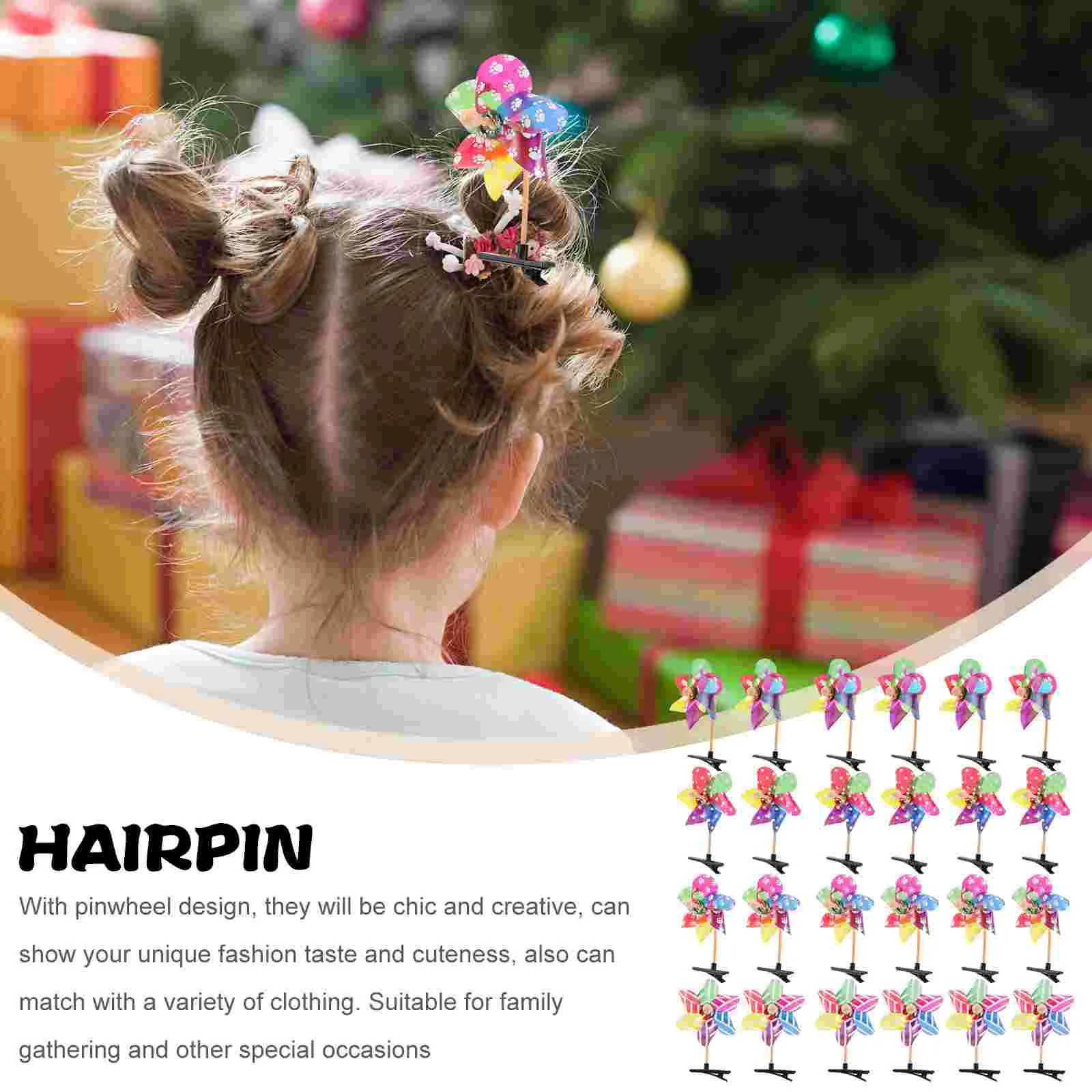 24 Pcs Decorative Hairpins Windmill Girl Accessories Tool Barrettes for Women Plastic Girls Toddler