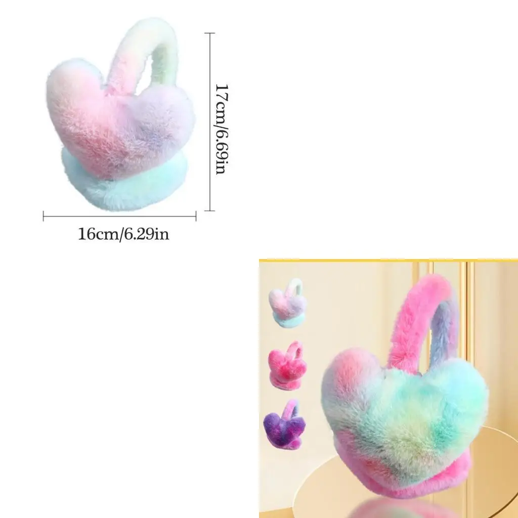 652f-ハートぬいぐるみイヤーマフ-女性と子供用-イヤーウォーマー-毛皮のようなヘッドバンド-冬-クリスマス-新年ギフト用