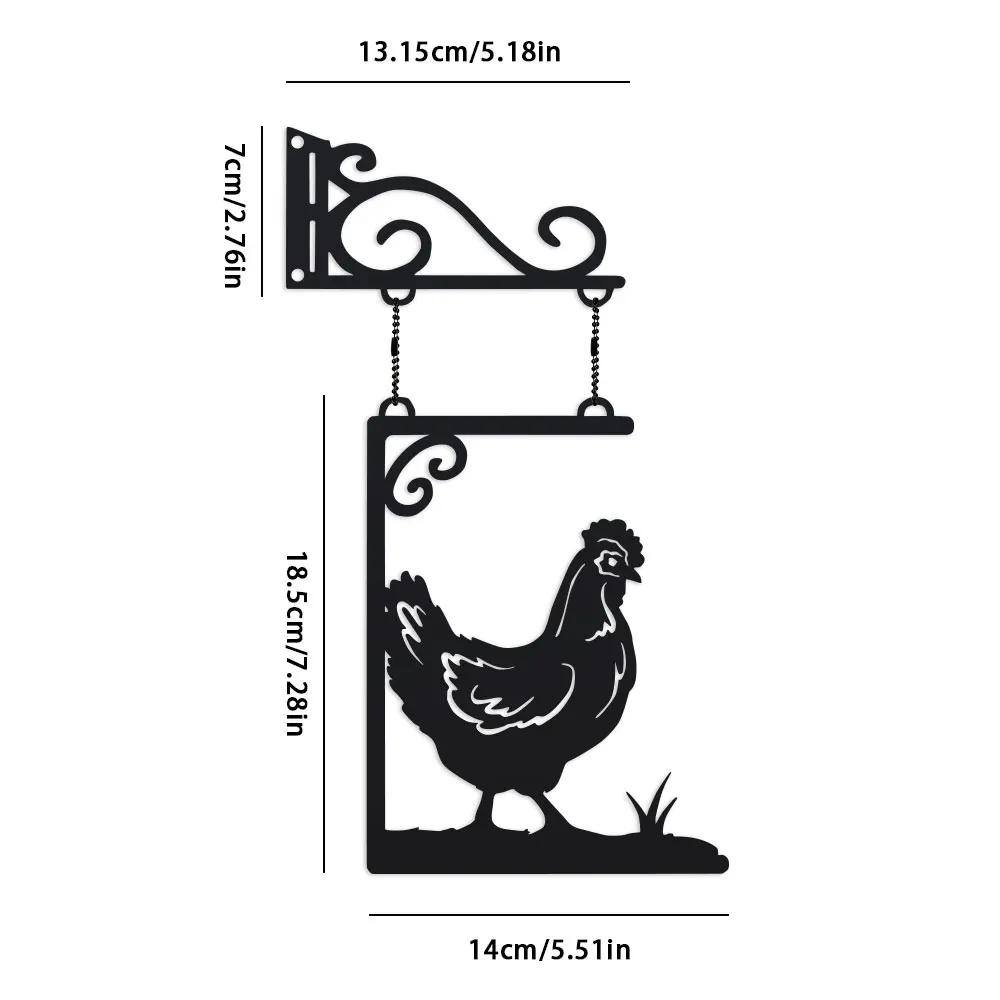 1pc Metal Vintage Rooster Door Sign, Metal Farmhouse Decor, Hanging Wall Decoration for Porch, Garden, Patio