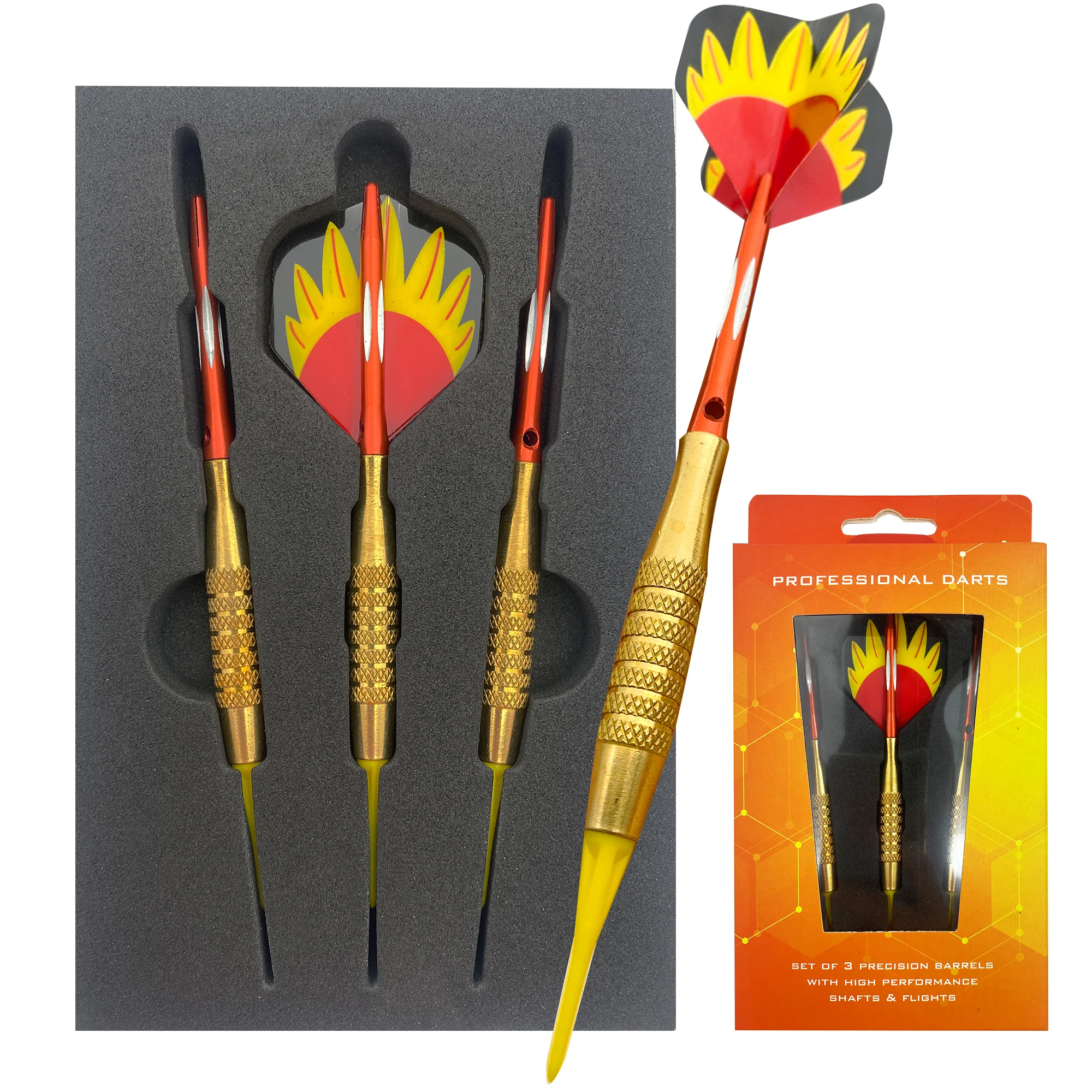 Hot sale Professional  Iron Barrel soft Tips Indoor Game Darts Package