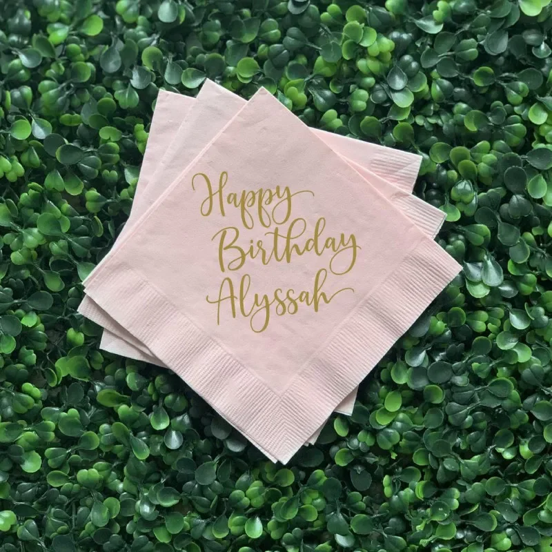 

50pcs Personalized Napkins, Happy Birthday Custom Happy 1st Birthday Napkins, Custom Napkins baby shower milestones birthday