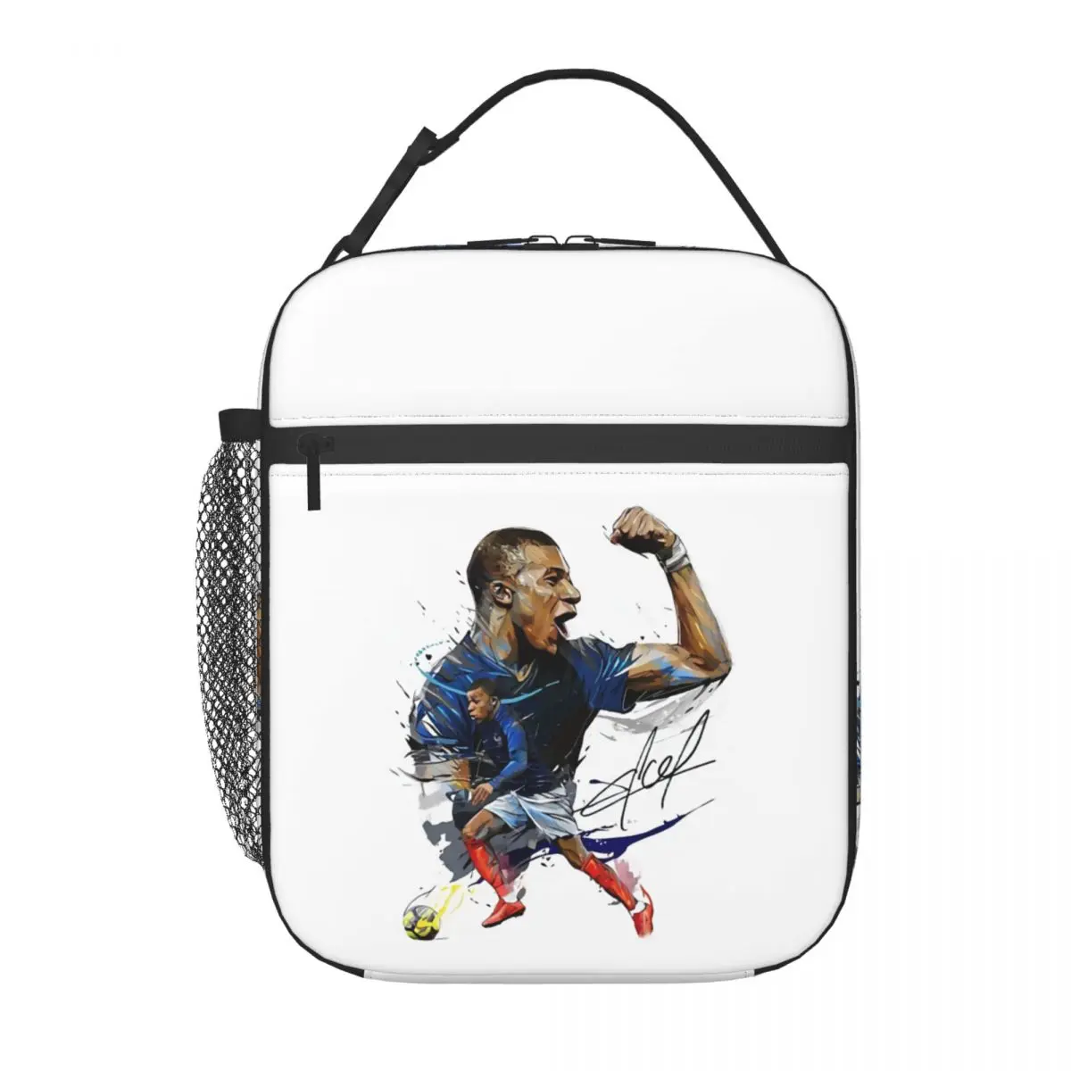 Mbappes French Soccer Insulated Lunch Tote Bag Women KM Football Resuable Thermal Cooler Food Lunch Box Outdoor Camping Travel