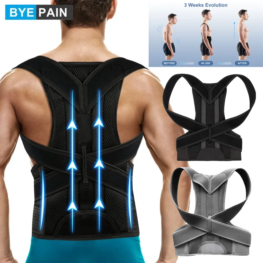 

BYEPAIN Back Waist Posture Corrector Adjustable Adult Correction Belt Waist Trainer Shoulder Lumbar Brace Spine Support Vest