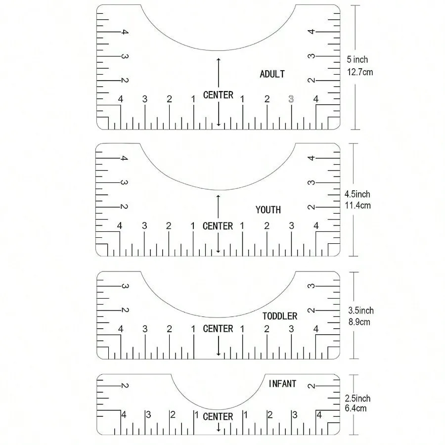 Transparent T-Shirt Sewing Tools T-Shirt Rulers To Center Design for Adult Youth Toddler Infant  Guide Alignment Tool