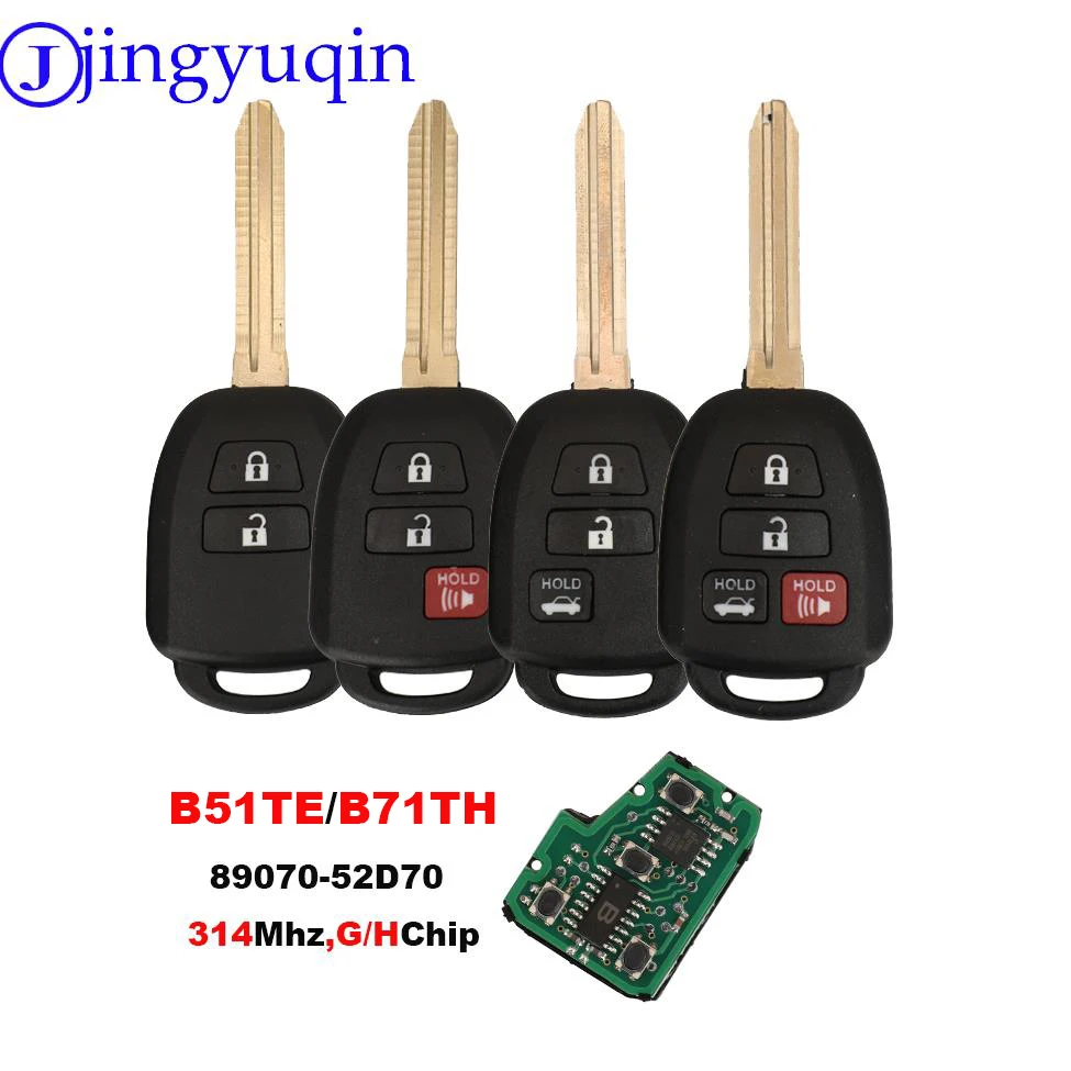 Jingyuqin TOKAI RIKA B51TE/B71TH 314.3MHZ zdalny kluczyk do samochodu Toyota CHR VITZ YARIS Camry Corolla AQUA 89070-52D70