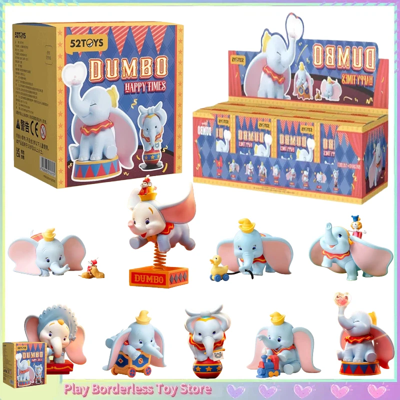 Caja ciega Original Dumbo Happy Time Series, figura de Anime de animación bonita, modelo de decoración de escritorio, colección de figuritas, juguetes, regalos