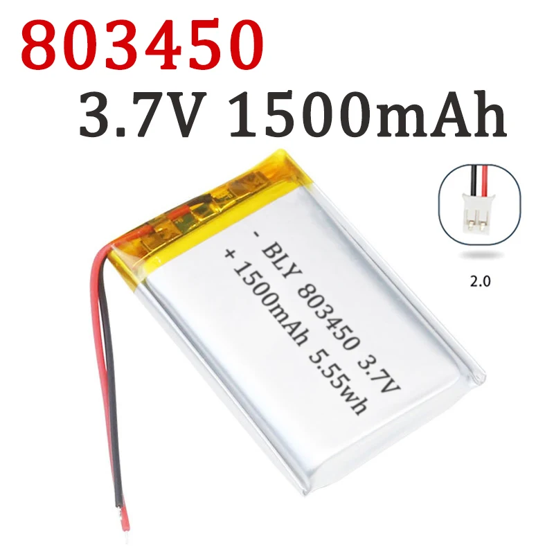 3.7V 1500mAh 803450 Polymer Lithium Battery Lithium Ion Battery For Power Bank GPS 100% Real Capacity