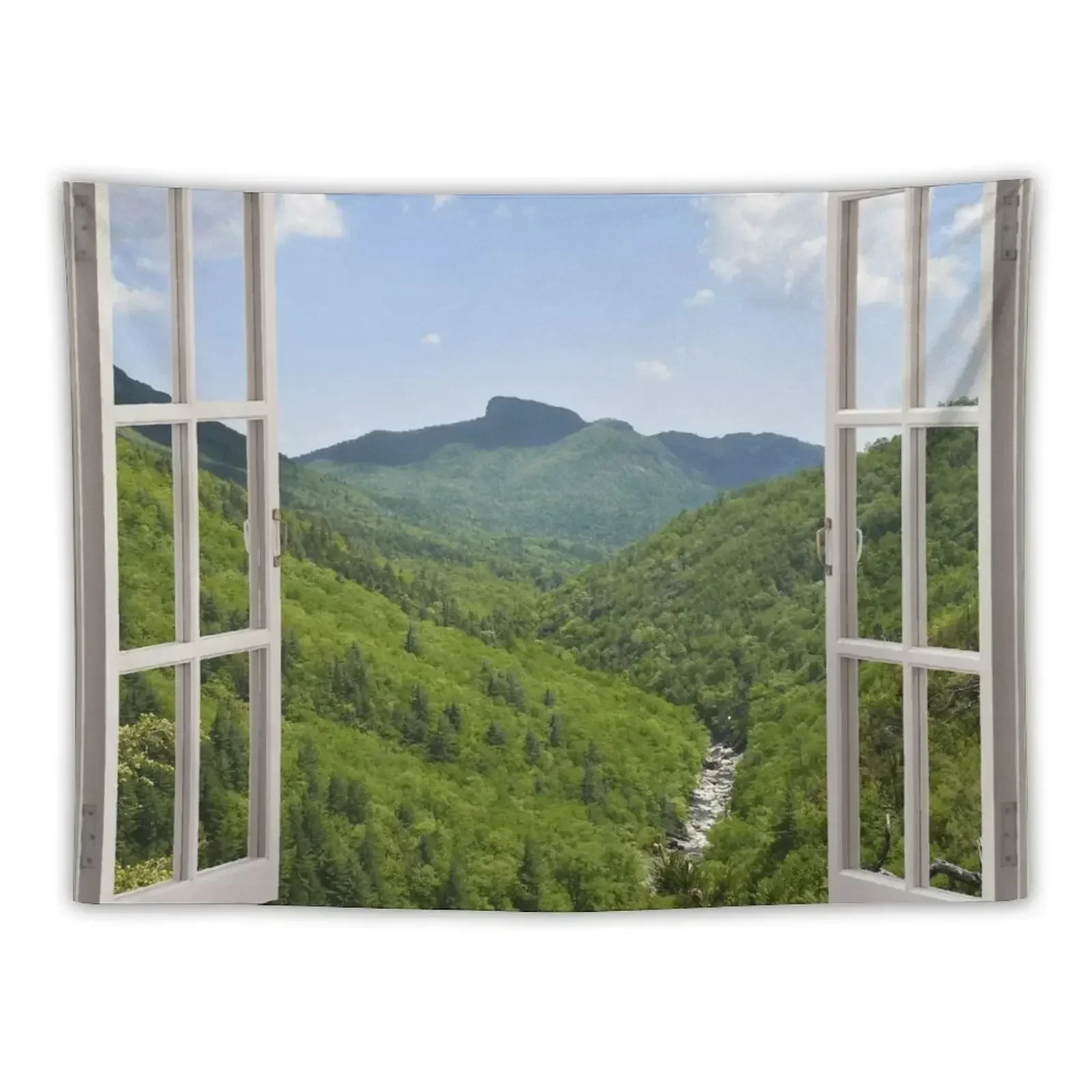 

Appalachian Mountain Valley Window View Tapestry Christmas Decoration Decoration Aesthetic Tapestry