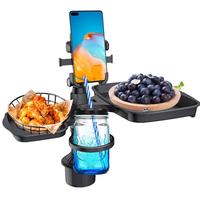 Car Cup Extender Travel 4-in-1 Food Table Tray Adjustable Travel Food Table Tray Multifunctional Car Holder Expander 360-degree