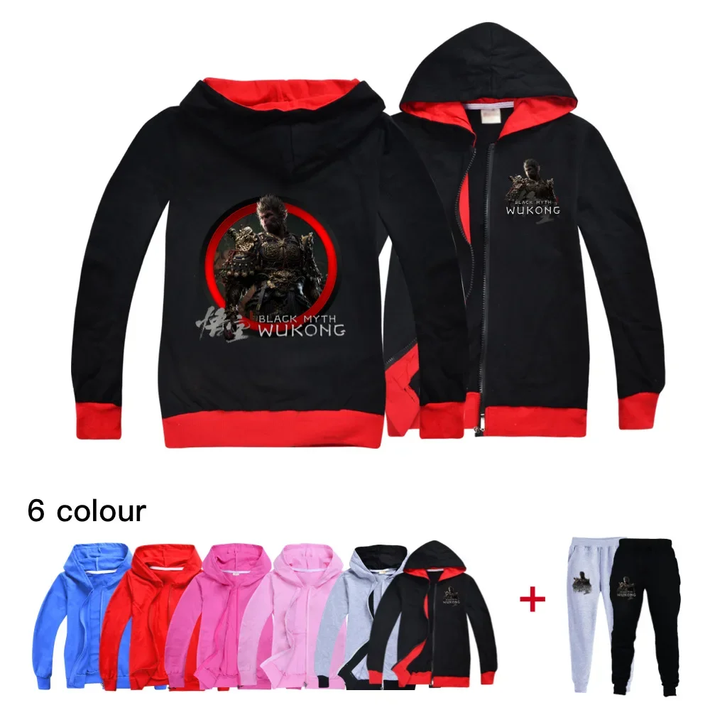 Autumn And Winter Black Myth Wukong Game Hoodies Kids Jackets Teen Girls Boys Sweatshirt Children Fashion Clothes3745