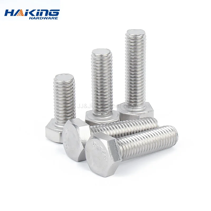 10pc M3 M4 M5 M6 M8 A2 304 Stainless Steel Metric Threaded DIN933 External Hex Hexagon Head Cap Screw Bolt Thread Dia 3/4/5/6mm