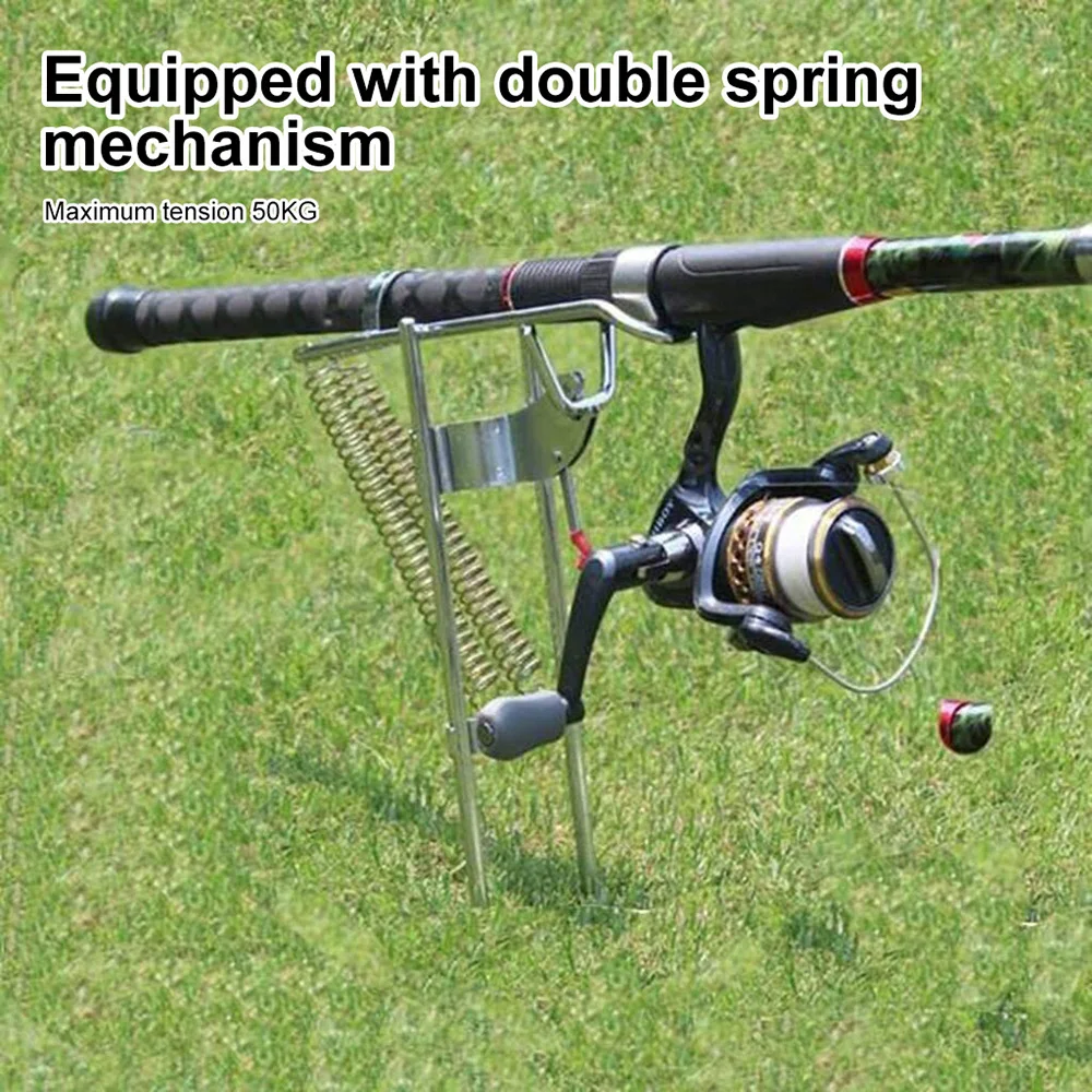 Zinc Alloy Fishing Rod Holder Automatic Support Fishing Rack Spring Support Stand Outdoor Fishing Tools Fishing Rod Bracket