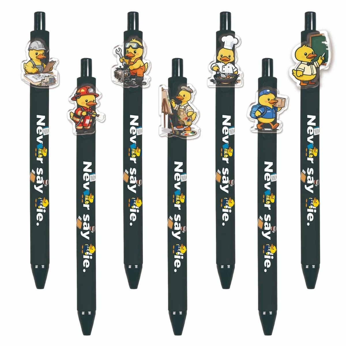 

7/14PCS Effortless Work Duck Acrylic Decorative Ballpoint Pens Student Writing Pens Sharing Set New Arrival