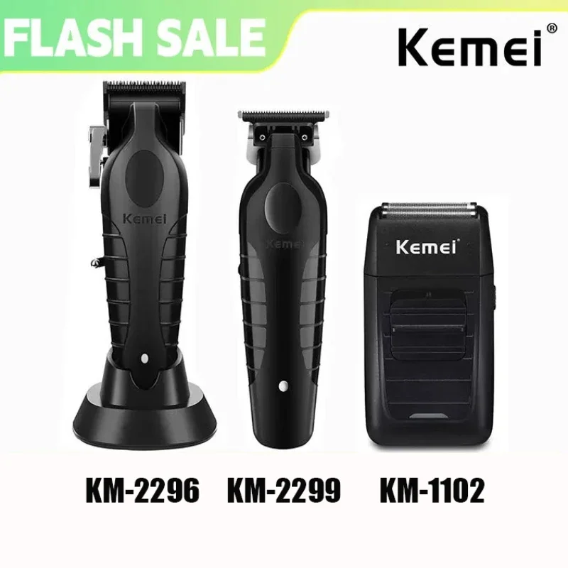 Kemei KM-2296 KM-2299 KM-1102 KM-2024 Professional Hair Clipper Kit Electric Shaver Male Cutting Machine Men’s Cordless Trimmer