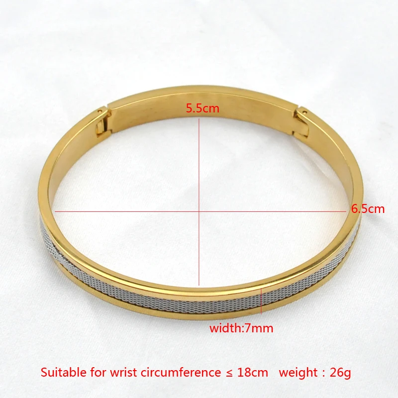 FYSARA Simple Style Stainless Steel Honeycomb Bracelet Gold Color Zipper Chain Titanium Steel Bangle for Women Men Chic Jewelry