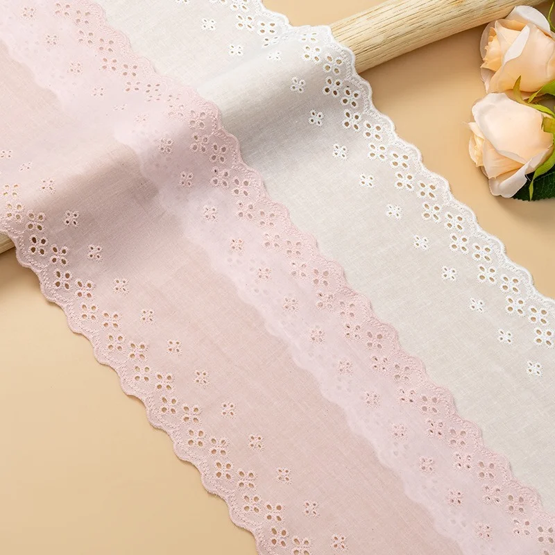 

16CM Wide, New Double-sided Water-soluble Cotton Fabric Hollow Embroidery Lace Clothing, Pure Cotton Colored Skirt Accessories