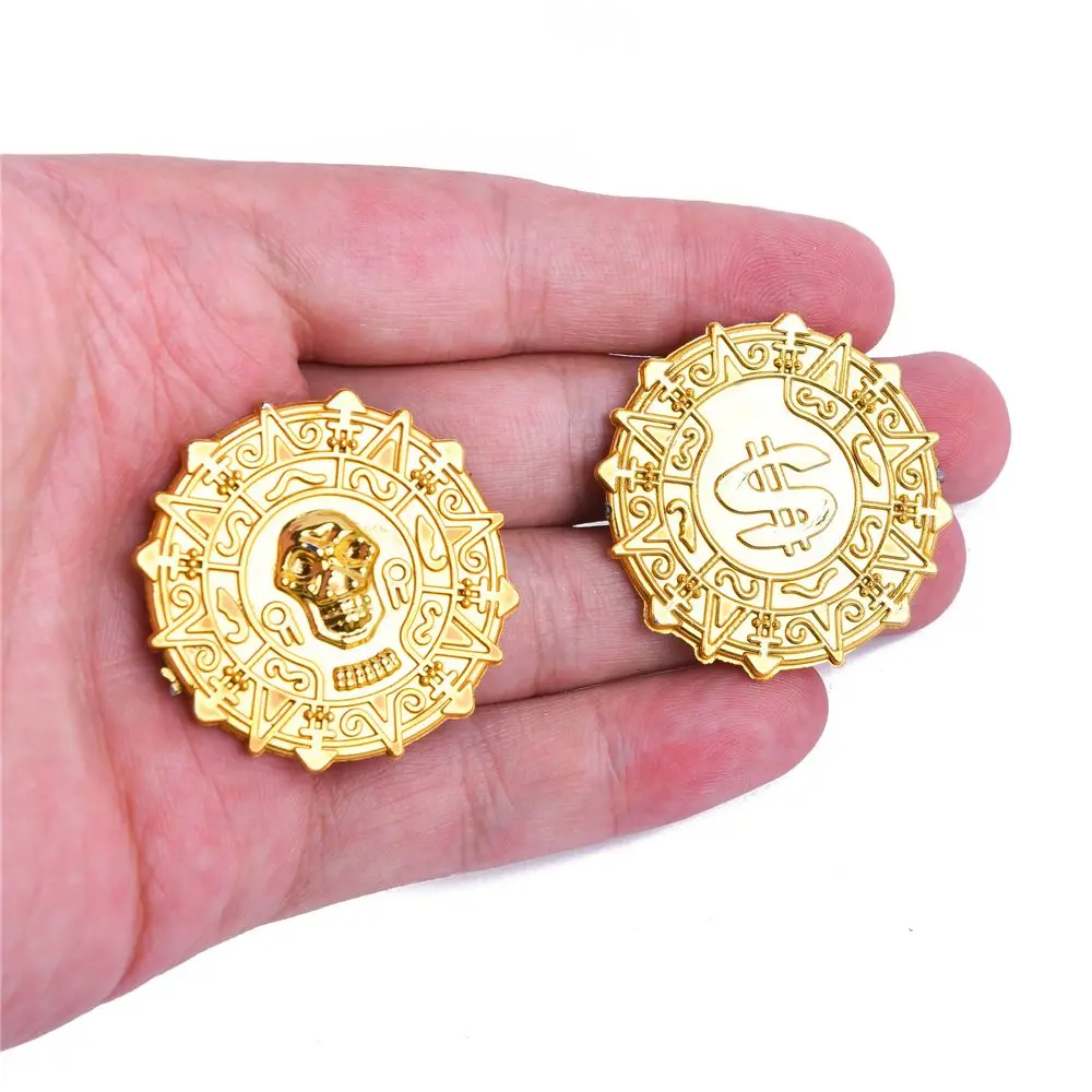 50pcs Cosplay Decorations Favors Game Coin Pirate Gold Coins Halloween Party Skull