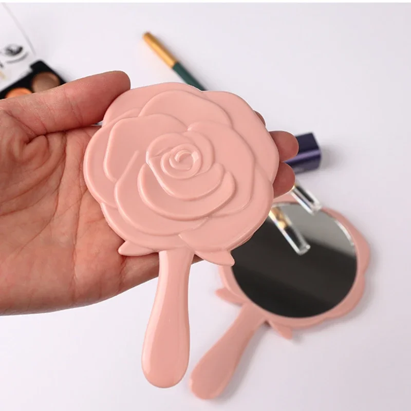 3D Retro Rose Flower Shape Cosmetic Makeup Compact Mirror Hand Mirrors Hand Mirror Compact Mirrors Girl Birthday Gifts