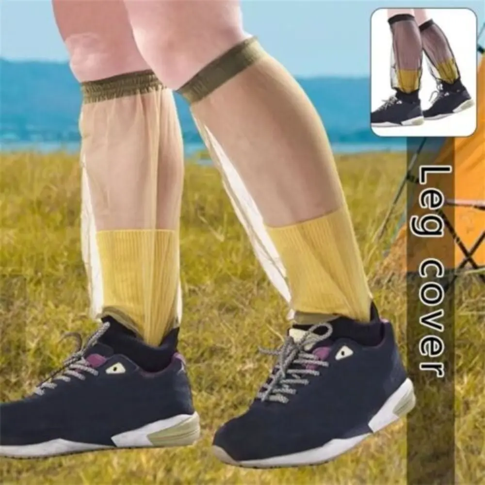 

1 пара летних сетчатых противомоскитных чехлов для ног, легкие дышащие защитные носки от комаров, портативные носки от комаров в джунглях