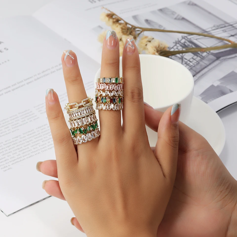 Women's Multicolor Cubic Zirconia Wedding Ring