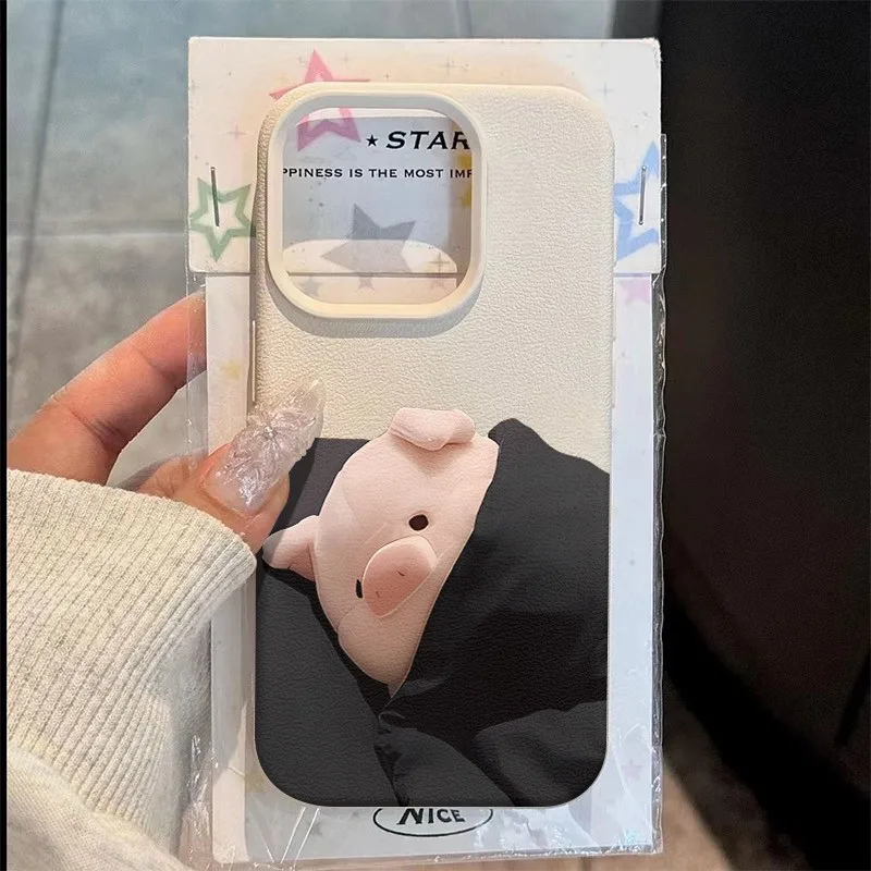 

Sleeping Pig Pattern Phone Case For iPhone 17 Air 11 13 14 12 15 16 Pro Max XS XR 7 8 Plus 16E Shockproof Bumper Silicone Cover