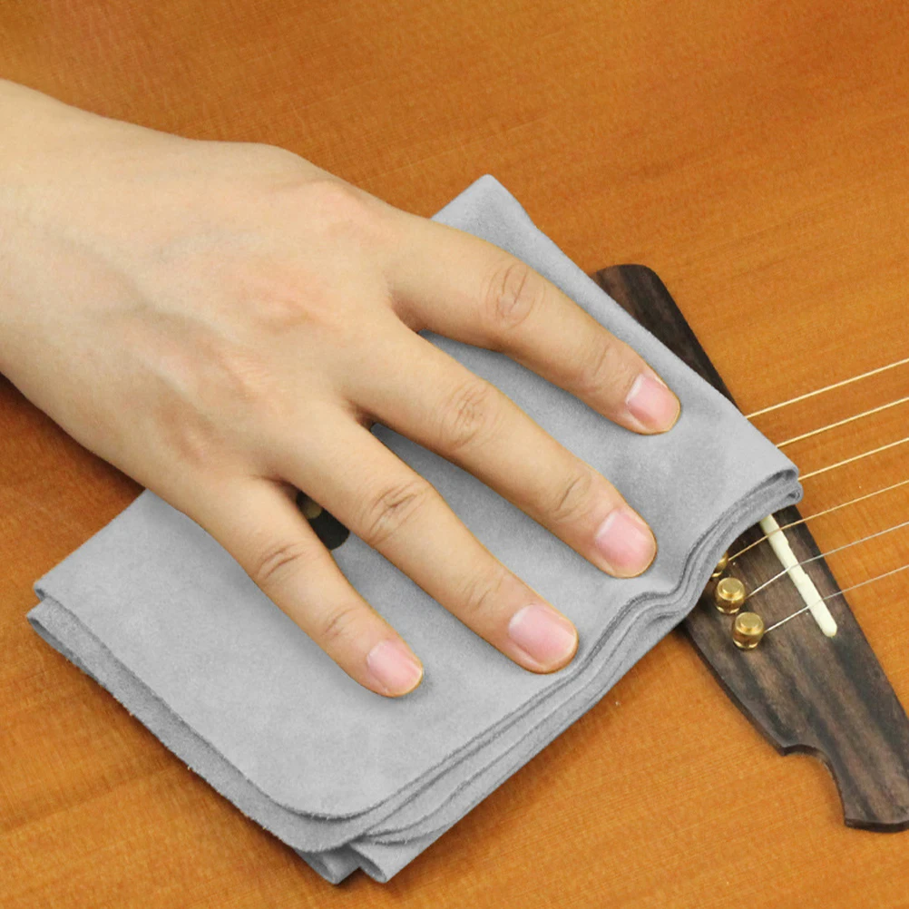 

Suede Instrument Cleaning Cloth Violin Guitar Piano Dust Removal Faux Polish Rag Large Size Musicians Accessories