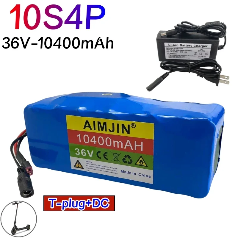 

New 36V 10S4P 18650 battery pack 1000W high-power battery 42V 10400mAh BMS+42V2A charger