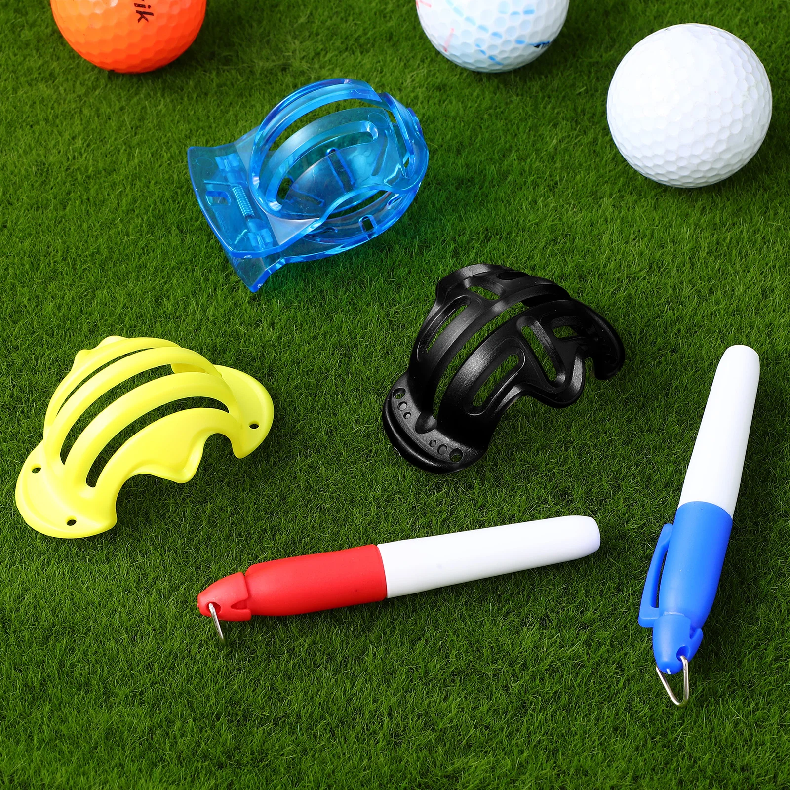 

Scribe Set Ball Marker Stencil Tools Stamp Plastic Putting Alignment Aiming Long Lasting Use Easy Clean Suitable All Levels