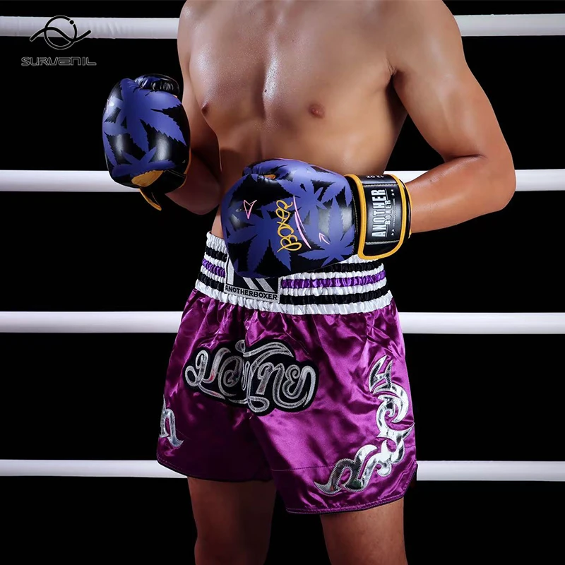 الملاكمة التايلاندية السراويل 2025 جديد سراويل الملاكمة النساء الرجال الطفل التطريز كيك بوكسينغ سروال التدريب ساندا فنون الدفاع عن النفس معدات القتال