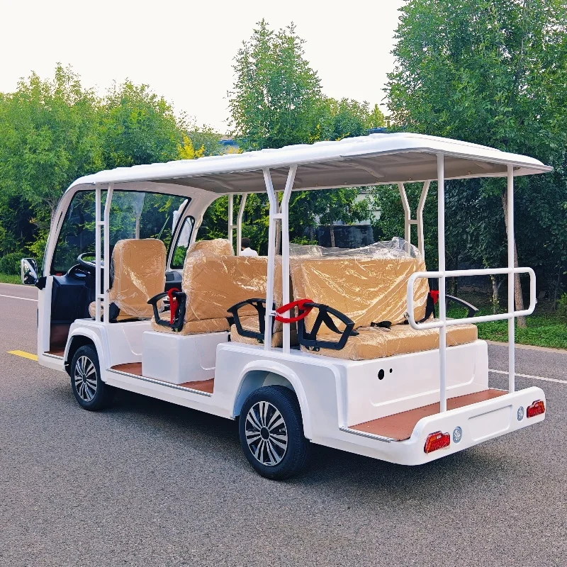 

Белый электрический туристический автобус Dylante Amusement Rides для взрослых и детей, экскурсионный автомобиль, 11, 14-местный электромобиль