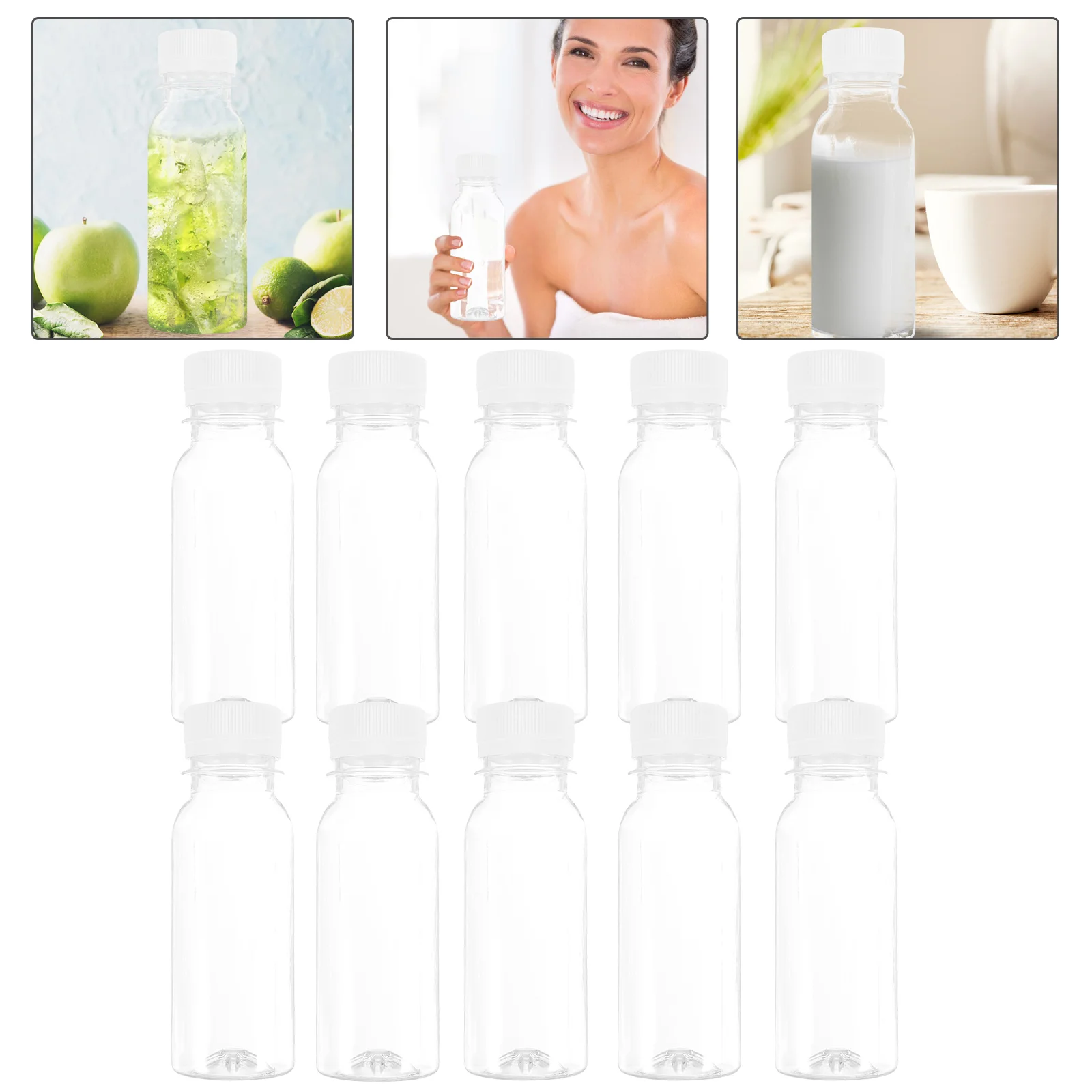 10 Pcs Milk Bottle Outdoor Bottles Empty Daily Juice Household Drink Supply Portable Clear Juicer