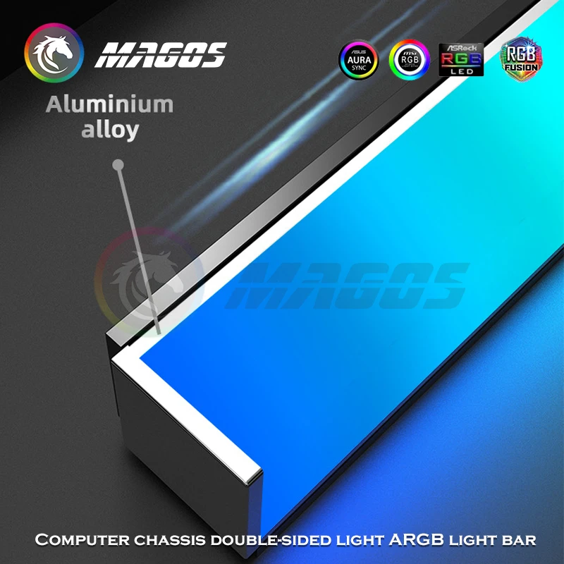 Magnetyczna listwa oświetleniowa LED 5V ARGB/12V RGB 30/40CM Symphony Pollution Atmosphere M/B ASUS AURA SYNC do dekoracji obudowy komputera