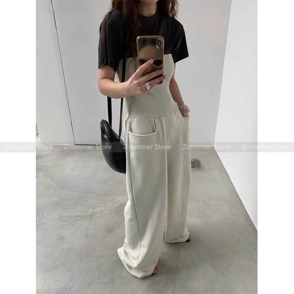 

Fashion Women's 2024 Early Autumn New Double Waist Head Loose Casual Pants Loose Sports Wide Leg Trousers