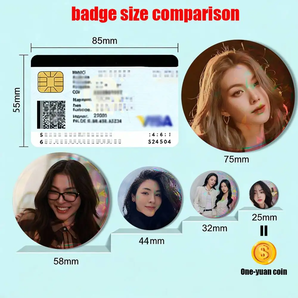 Gentle Faye and elegant Peraya Malisorn Round Exquisite Badge Brooches Creative Pins For Clothes Hat Backpack Gift Accessories