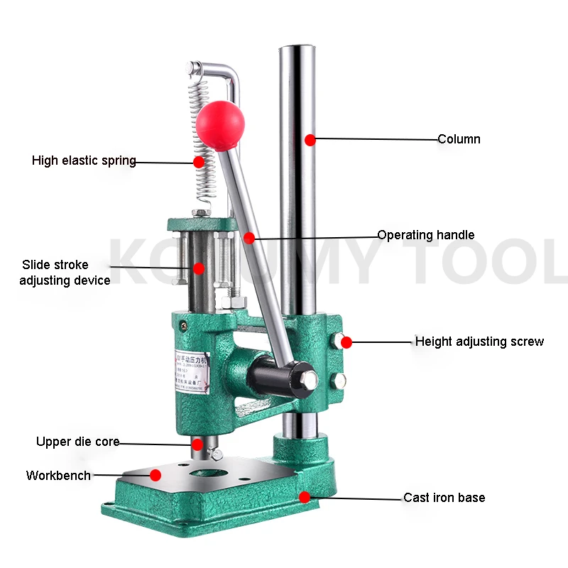 Small Desktop Hand Press Machine Desktop Round /Square Head Manual Punch Punching Machine JM16 Hand Press Machine