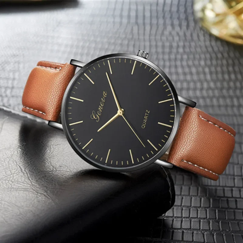 

2022 Geneva Watch Fashion Business Simple Watches Men Leather Band Quartz Wristwatches Cheap Price Dopshipping Relogio Masculino