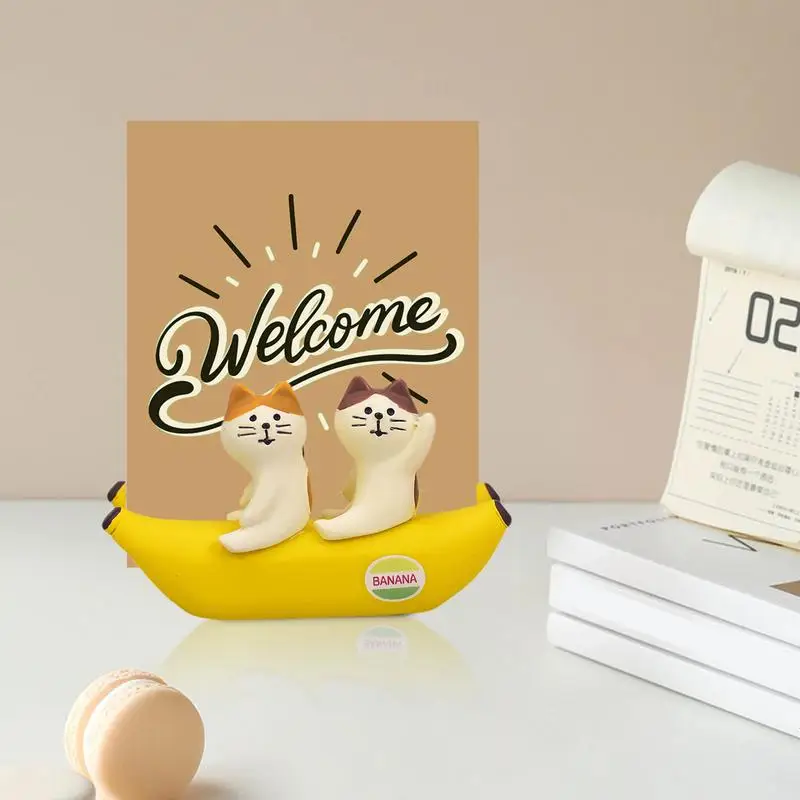 Welcome Card Holder Cat Banana Boat Card Holder Bright Colors Card Holder Base For Study Room Work Area Bedroom Living Room