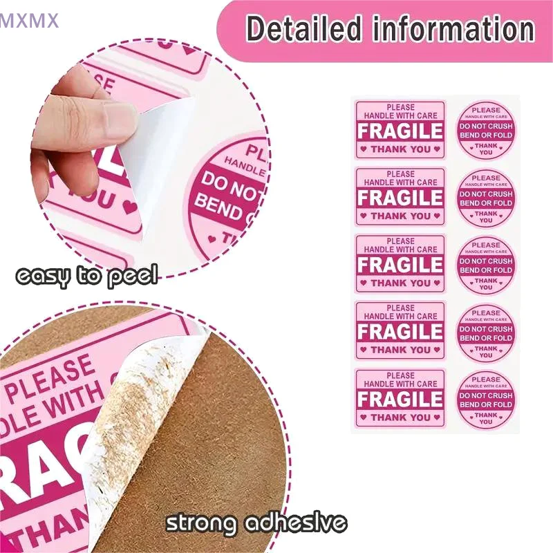 100/250Pcs Fragile Stickers For Shipping Not Folded Or Folded Sticker Not Fell Off Label Self-Adhesive Food Freezer Labels