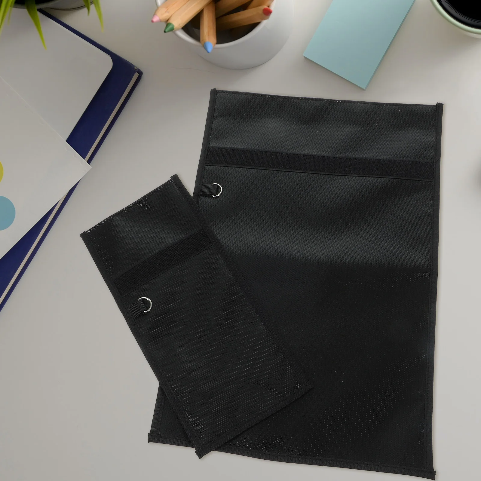 

2pcs Faraday Bags Fireproof Document Bags Rfid Blocking Phone Pouch Privacy Protection Bag For Id Cards Bank Cards Auto Car