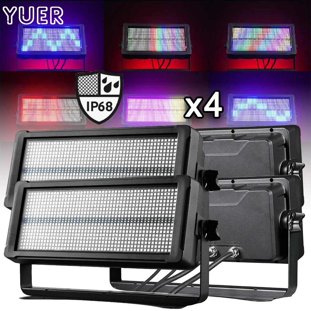 

4PCS LED Strobe 1000W RGBW 48+12 Segements Waterproof IP68 For Party Events Flash Dj Party Disco Christmas DMX Stage Lighting