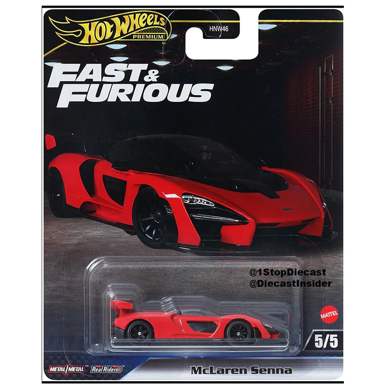 سيارة هوت ويلز سريعة وغاضبة ماكلارين سينا 1/64 لعبة مجسمة معدنية مصبوبة HNW46