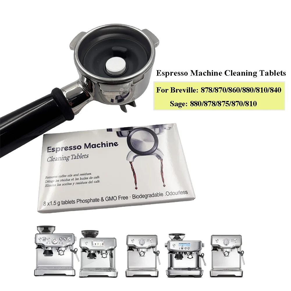 Cleaning Tablets for Breville Espresso Machine 878/870/860/880,Coffee Machine Cleaner, Water Tank & Group Head Descaling Tablets