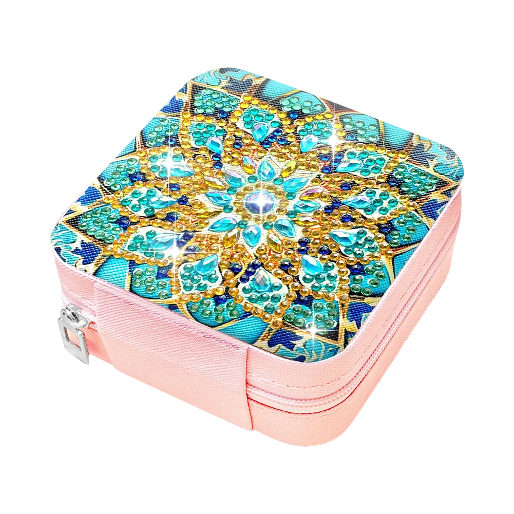 

Mandala 5D DIY Diamond Painting Jewelry Box Special Shape Diamond Painting Set Suitable for Earrings Necklaces Bracelets