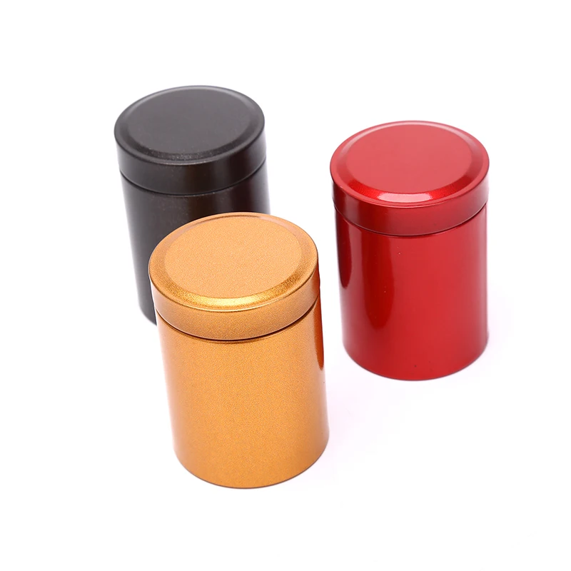 1pcs Portable Travel Tea Can Small Container Stash Jar Metal Aluminum Bottle Storage Case Box